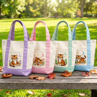 Bolsa de Mano Personalizada con Logotipo, Bolsa de Lona para Fin de Semana, Bolsa de Playa, Bolsa de Algodón Bordada para la Playa, Compras, Picnic