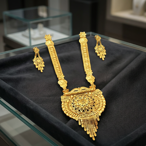 Venta al por mayor de joyería de moda 14K 18K 24K Micro chapado en oro largo, formando collares largos, conjunto de joyería larga de diseño floral tradicional - Product Image 2