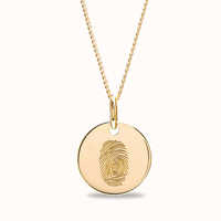 Collier personnalisé en acier inoxydable plaqué or à disque commémoratif d'empreintes digitales bijoux gravés personnalisés cadeau sentimental pour les femmes