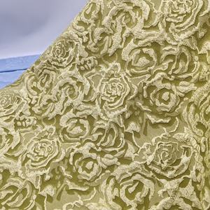 Nuevo 100% poliéster 3D en relieve Jacquard Rosa tela transpirable Mujer Primavera Verano Cheongsam Hanfu ropa Casual para boda - Product Image 4