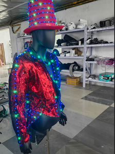 Combinaison lumineuse LED couleur pleine <span class=keywords><strong>pour</strong></span> hommes |   Veste LED à télécommande IC <span class=keywords><strong>pour</strong></span> bar, animateur, mariage et spectacle sur scène - Product Image 5