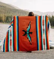 Cobertor de praia jacquard tecido eagle, thunderbird, navajo aztec mexicano