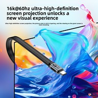 Kabel USB5 Tipe-C Double Head FPC Flat Wire 543 80G Kecepatan Tinggi Layar 16K Pengisian Cepat 240W Panjang Dapat Disesuaikan PVC 12 Bulan