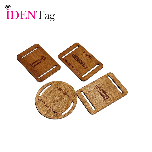 13.56MHz RFID Wood Keyfob Sustainable Bamboo NFC Enabled Business Keychain