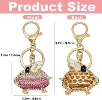Gantungan Kunci Babi Terbang Warna Pink dengan Kristal Rhinestone untuk Kunci dan Dompet  Gantungan kunci berkilau dengan kristal rhinestone, desain lucu dan tahan lama