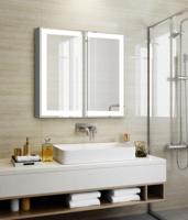 Kabinet Obat Cermin Pintar Led, Cermin Pad Berbingkai Led dengan Bluetooth Kecantikan