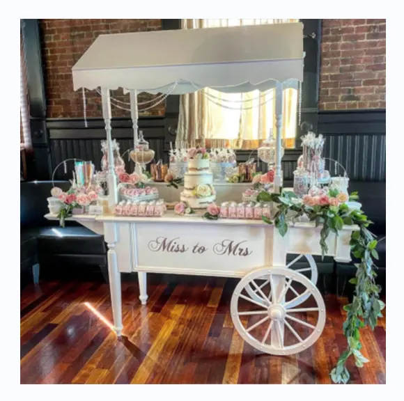 High Quality Customized Baby Shower Candy Bar Cart Set Candy Display Cart