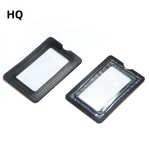 Bestom Leather <strong>Badge</strong> Holders Business <strong>Wallet</strong> Card Holder Clear Vinyl with Metal Fashion Waterproof Id Card Holder - Product Image 3