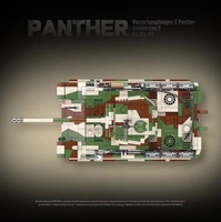 Char d'assaut allemand Panther MOC, blocs de construction, jouet d'ingénierie, char militaire, 6 soldats, pour les fans militaires