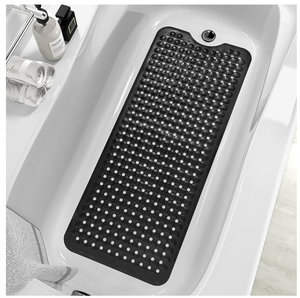 Tapis de Douche Antidérapant en Plastique pour Baignoire 39x16 Pouces Extra Long Lavable en Machine avec Trous de Drainage et Ventouses - Product Image 1