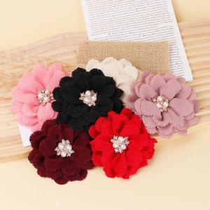Flower Brooches Pearl Fabric Flower Hair Accessories Women's Party Jewelry For Clothing <b>Shoes</b> Bags Fashion <b>Decorations</b> - Product Image 2