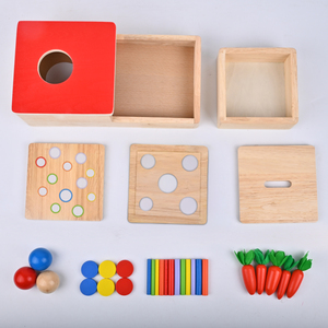 Bán nóng 4 trong 1 bằng gỗ Montessori đồ chơi đối tượng vĩnh cửu hộp hình dạng phân loại xếp chồng đồng xu cà rốt thu hoạch Trò chơi giáo dục đồ chơi - Product Image 5