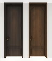 Porte intérieure en bois moderne sur mesure avec panneau en cristal de carbone, porte de chambre résistante à l'humidité, porte intérieure en bois pour projet hôtelier