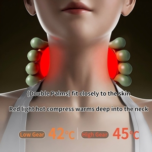 Massaggiatore Portatile per <span class=keywords><strong>Collo</strong></span> e Spalle con Simulazione Mani Umane, Massaggio Shiatsu Profondo con Calore per Rilassamento - Product Image 2