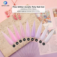 Nouveautés OEM Marque privée Gel dur pailleté rose Acryl Gel UV LED Paillettes fines Acrylique Poly Gel d'extension d'ongles Polygels