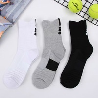 Chaussettes de sport professionnelles avec logo OEM, épaisses, à absorption des chocs, respirantes en coton pour hommes, pour la course à pied et le basketball