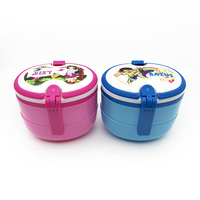 Boîte à lunch bento portable en plastique empilable à double niveau, compatible micro-ondes, capacité 0-1L