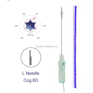 เครื่องสําอางเข็มคมยกกระชับใบหน้า 6D ด้าย Cog Pdo 21G 50 มม. สําหรับการยกกระชับผิว