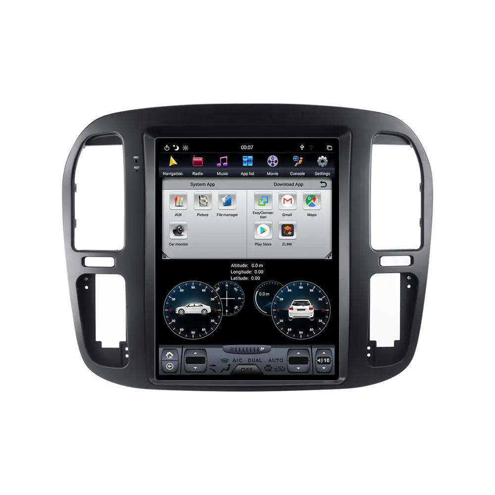 Für Toyota Land Cruiser Lc100 Android 11 128G Tesla Style Großer Touchscreen Auto Multimedia Player GPS Audio Radio Head Unit