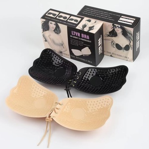 Oucheng-<span class=keywords><strong>Sujetador</strong></span> adhesivo sin mangas para mujer, Push Up inalámbrico sin tirantes, Invisible, con forma de ala - Product Image 2