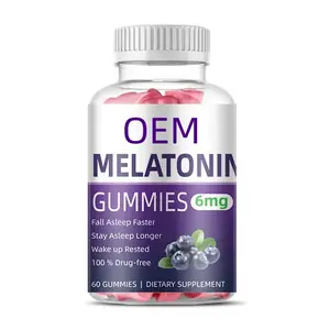 Hete Verkoop Oem Natuur Maakte Melatonine Kracht 100% Medicijnvrij Slaapmiddel Voor Volwassenen, 70 Gummies, Melatonine Gummies