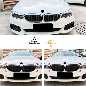 Parrilla Delantera Negra Estilo Riñón de Doble Listón de Plástico ABS para BMW Serie 5 G30 G38 2017-2020 Pre-LCI, Parrilla de Modificación para Automóvil - Product Image 4