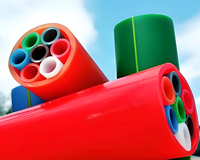 Tuyau en mèche léger en PEHD à âme en silicone, bobine 7 voies de 200 m pour fibre optique soufflée FTTH, télécommunications souterraines
