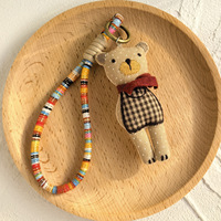 Porte-clés Lapin en Tissu Fait Main Adorable, Breloque de Sac Animal en Peluche de Dessin Animé, Pendentif Animal de la Forêt, Décoration, Cadeau pour Femmes et Filles