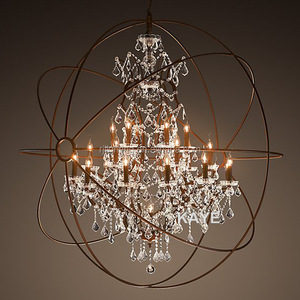 110cm di ferro rustico americano Villa casa Foyer decorativo campagna 18 luci ORB giroscopio di cristallo lampadario <span class=keywords><strong>per</strong></span> <span class=keywords><strong>ingresso</strong></span> - Product Image 3
