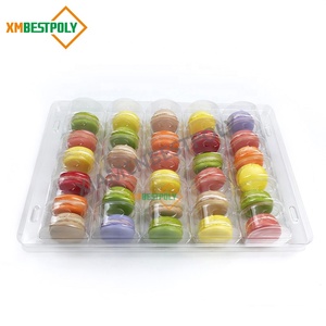 Bán buôn 30 lỗ Macaron nhựa vỉ khay bao bì Cookie rõ ràng Pet hiển thị container - Product Image 4