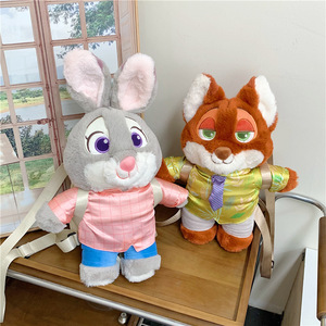 <span class=keywords><strong>Sac</strong></span> à <span class=keywords><strong>dos</strong></span> en peluche <span class=keywords><strong>personnalisé</strong></span> Nick Fox & Bunny, <span class=keywords><strong>sac</strong></span> d'école en forme de figurine en peluche, <span class=keywords><strong>sac</strong></span> de voyage doux à personnage de dessin animé pour enfants - Product Image 1