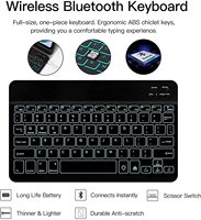 Penutup Keyboard Nirkabel 2.4Ghz Baru untuk Tablet Tab A8 10.5 Inci dengan Desain Ambidextrous Berbahan Kulit PU
