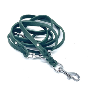 Correa de cuero de perro de cadena trenzada de cuero auténtico resistente personalizada para entrenamiento de perros grandes y medianos - Product Image 3