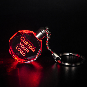Cá nhân hoá pha lê <span class=keywords><strong>LED</strong></span> Keychains tùy chỉnh laser Khắc Tinh thể thủy tinh Octagon Keyring với ánh sáng <span class=keywords><strong>LED</strong></span> - Product Image 4
