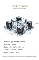 Échiquier en cristal de haute qualité, modèle géométrique, forme spéciale, design unique, échiquier en cristal XO