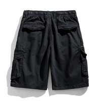Short Cargo Décontracté à Cordon de Serrage pour Homme, Grande Taille, Vêtements Lavés à Jambes Larges, Pantalon avec Poche, Motif Solide, Vêtements de Travail, Patchs Tissés