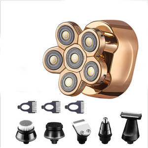 <span class=keywords><strong>Kit</strong></span> de toilettage 6 en 1 rasoir à Six têtes pour hommes, rasoir électrique sans fil Rechargeable par USB, Offre Spéciale - Product Image 5