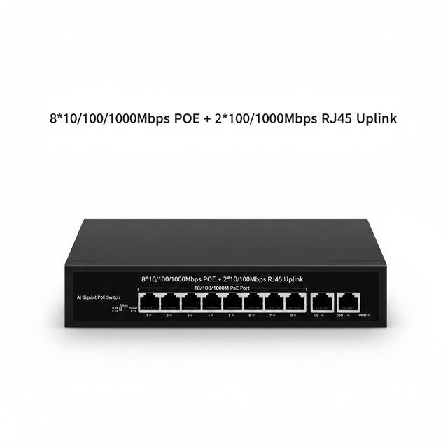 5 Years Warranty VLAN Watchdog 8 Port Gigabit PoE Switch with Metal Case Fanless Design 1000Mbps Unmanaged Switch 120W