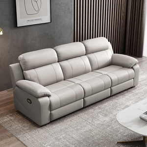 Sofá Reclinable Moderno de Diseño Nuevo, Tapicería de Cuero Genuino, Extensible, 3 Plazas, en Forma de I, Mueble Metálico para Sala de Estar, 6882-36 Power - Product Image 5