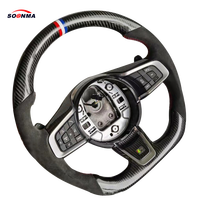 Volant sport en cuir et fibre de carbone LED personnalisé pour Jaguar XF/XJ/F-Type/F-Pace/E-Pace/XE (2012-2014)