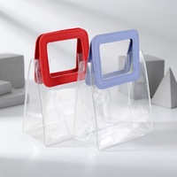 Sac de courses en PVC transparent avec poignées pour les voyages et l'extérieur, logo personnalisé, emballage cadeau, taille personnalisable