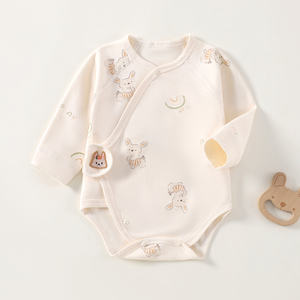 Body de Bebé Kaka Bear 100% Algodón Peinado con Cuello Tipo Sobre, Cierre de Gancho y Bucle, Suave, Transpirable, Estampado de Dibujos Animados para Recién Nacido - Product Image 4