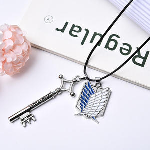 Porte-clés commémoratif en alliage, motif dessin animé, série Anime L'Équipe d'Enquête (Eren, Mikasa, Levi), léger et étanche - Product Image 3