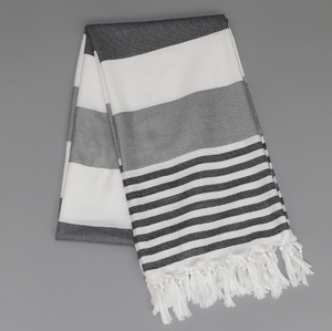 QK التركية مخطط شرابة منشفة الشاطئ القطن قماش الحمام مع نمط الكرتون للسفر صالة ألعاب التخييم الحمام جودة التركية - Product Image 2