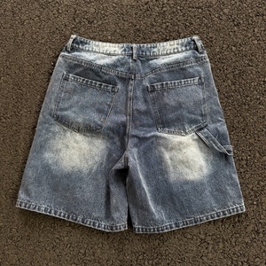 Custom High Quality Jeans Denim <b>Shorts</b> for <b>Men</b> Acid Wash Embroidery <b>Patch</b> Logo Hem Jorts With Pocket for <b>Men</b> Jean <b>Shorts</b> - Product Image 3