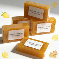 Savon Éclaircissant Naturel Soin de la Peau Marque Privée Vente en Gros Curcuma Acide Kojique Savon Solide Fait Main pour le Visage et le Bain
