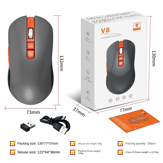 Laptop Mouse AI V8 Wireless Mouse