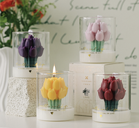 Lilin Aromaterapi Ramah Lingkungan Beraroma Bunga dari Lilin Kedelai Modern Buatan Tangan untuk Pernikahan, Hari Valentine, Diwali, Halloween