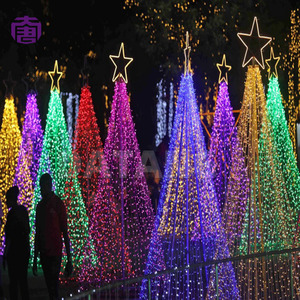 Spiral Cone Christmas Tree with LED <b>Lights</b> Commercial Grade Outdoor Holiday Decor - Product Image 3