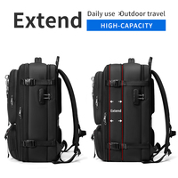 Nouveaux sacs à dos de voyage imperméables très demandés, 17 pouces, extensibles, pour hommes, sac à dos pour ordinateur portable avec valve de compression sous vide